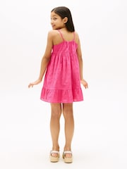 Rosa - Tommy Hilfiger 100% Cotton Broderie Anglaise Spaghetti Strap Dress - Imagen 3 de 5