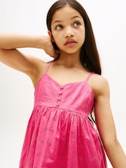 Rosa - Tommy Hilfiger 100% Cotton Broderie Anglaise Spaghetti Strap Dress - Imagen 4 de 5