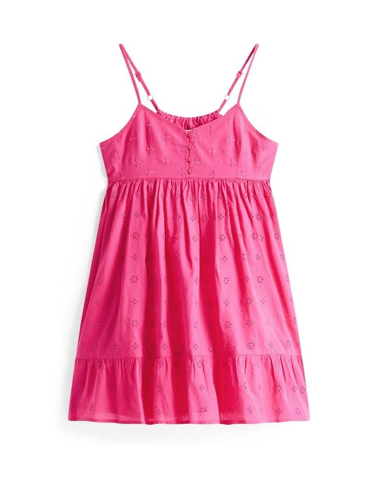 Rosa - Tommy Hilfiger 100% Cotton Broderie Anglaise Spaghetti Strap Dress - Imagen 5 de 5
