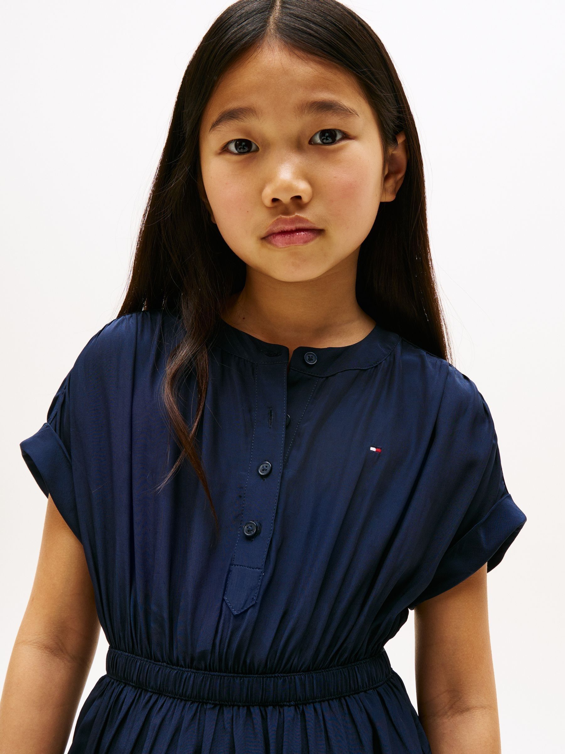 Buy Tommy Hilfiger Blue Short Sleeve Tiered Shirt Dress from the Next