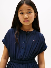 Tommy Hilfiger Blue Short Sleeve Tiered Shirt Dress - Image 4 of 5