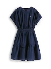 Tommy Hilfiger Blue Short Sleeve Tiered Shirt Dress - Image 5 of 5