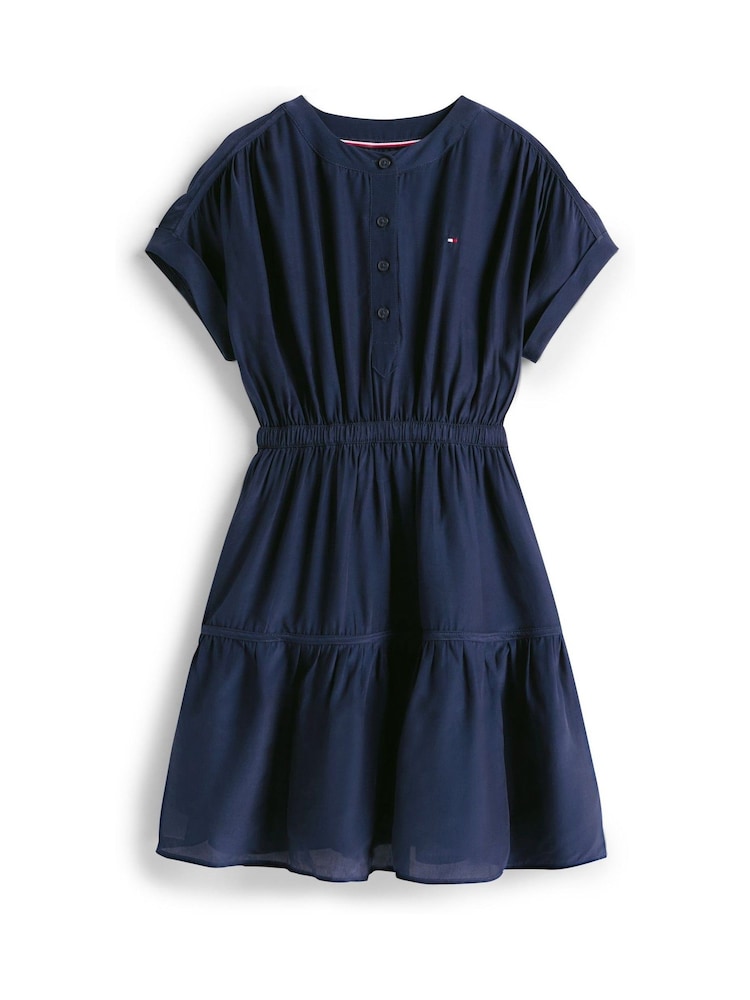 Tommy Hilfiger Blue Short Sleeve Tiered Shirt Dress - Image 5 of 5