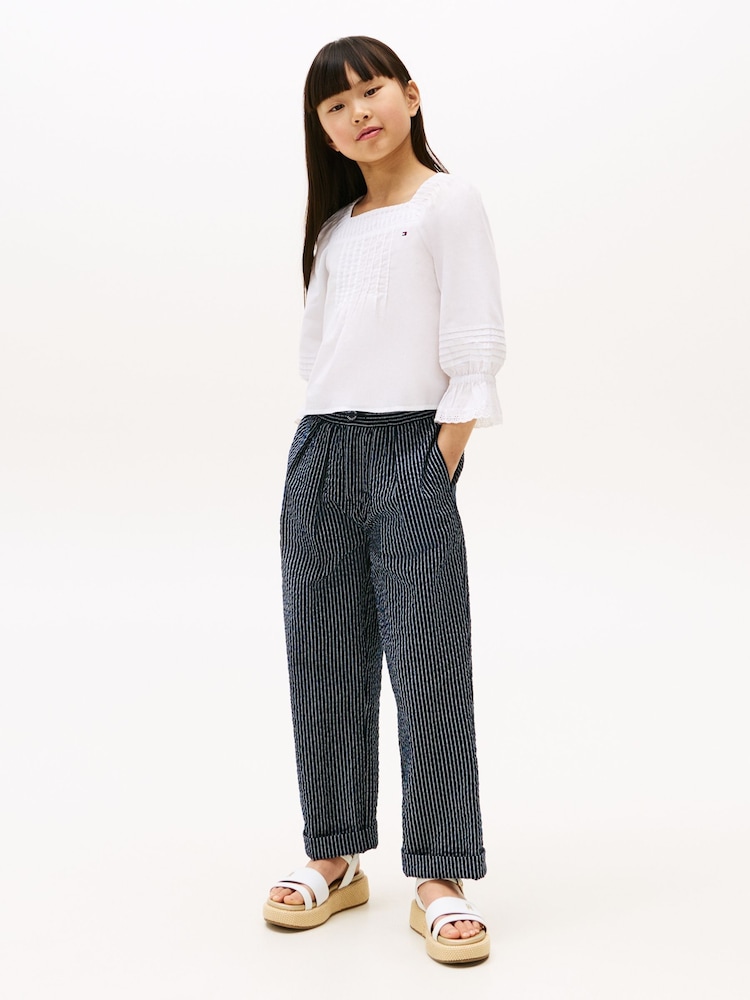 Tommy Hilfiger Broderie Anglaise Pintuck Blouse - Imagen 2 de 5