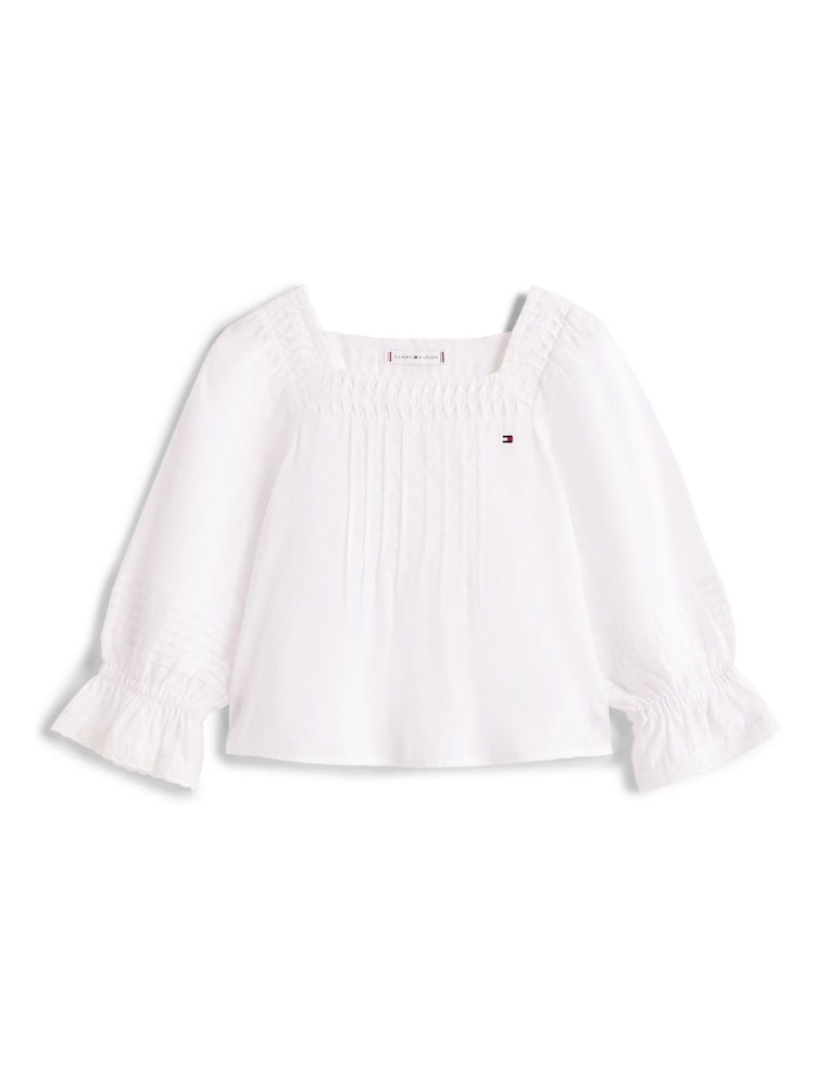Tommy Hilfiger Broderie Anglaise Pintuck Blouse - Imagen 5 de 5