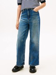 Tommy Hilfiger Blue Logo Embroidery Vintage Wash Faded Jeans - Image 1 of 5