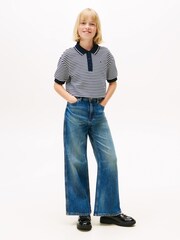 Tommy Hilfiger Blue Logo Embroidery Vintage Wash Faded Jeans - Image 2 of 5