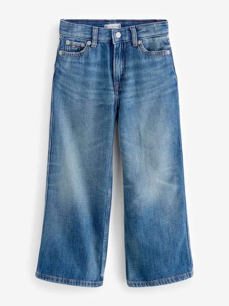 Tommy Hilfiger Blue Logo Embroidery Vintage Wash Faded Jeans - Image 5 of 5