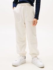 Tommy Hilfiger White Textured Logo Relaxed Joggers - Image 1 of 5