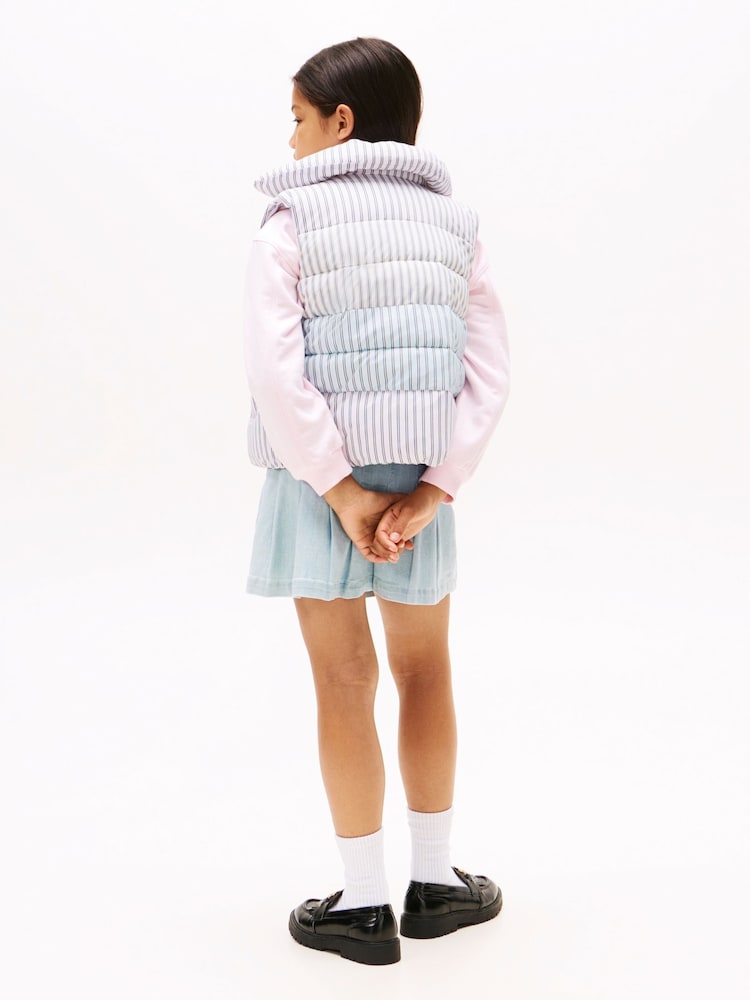 Tommy Hilfiger Purple Mixed Stripe Relaxed Quilted Gilet - Image 2 of 5
