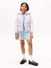 Tommy Hilfiger Purple Mixed Stripe Relaxed Quilted Gilet - Image 3 of 5