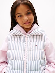 Tommy Hilfiger Purple Mixed Stripe Relaxed Quilted Gilet - Image 4 of 5