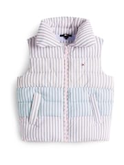 Tommy Hilfiger Purple Mixed Stripe Relaxed Quilted Gilet - Image 5 of 5