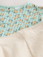 Blue Ditsy Floral Short Sleeve Blouse Shorts Set (3mths-7yrs) - Image 6 of 7