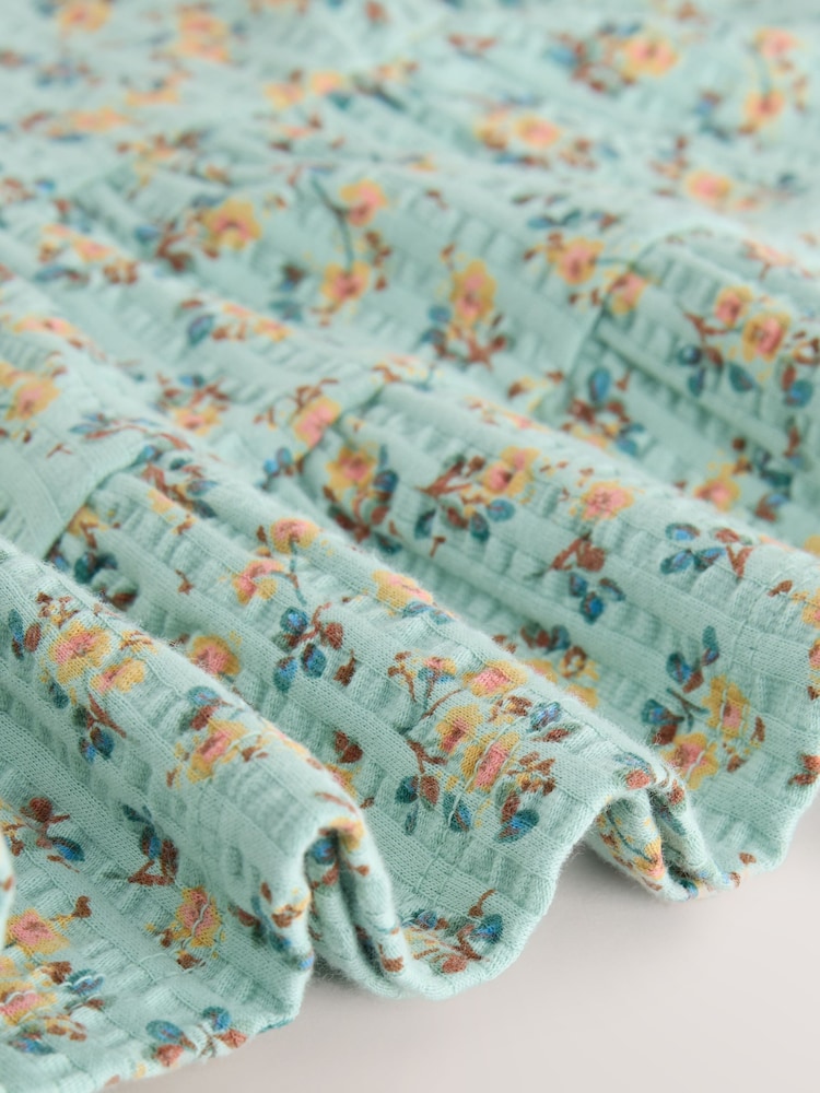 Blue Ditsy Floral Short Sleeve Blouse Shorts Set (3mths-7yrs) - Image 7 of 7