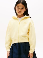 Tommy Hilfiger Yellow Relaxed Zip Thru Hoodie - Image 1 of 5