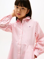Tommy Hilfiger Pink Mixed Stripe Shirt Dress - Image 3 of 5