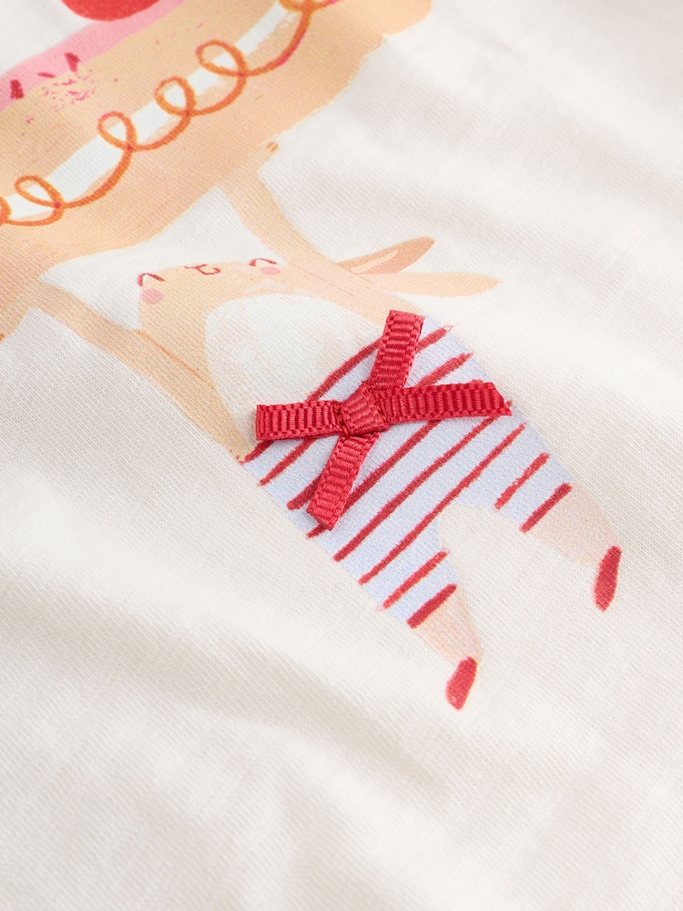 Ecru White Bunny Cherry - Кыска жеңдүү футболка жана шортылар топтому (3ай -7жыл) - 10ичинен 10 сүрөт