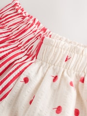 Ecru White Bunny Cherry - Кыска жеңдүү футболка жана шортылар топтому (3ай -7жыл) - 10ичинен 8 сүрөт