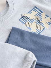 gri melanj - Set bluză cu mânecă lungă și colanți (3luni-7ani) - Imaginea 7 din 8