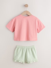 Pink Apple Short Sleeve T-Shirt and Shorts Set (3mths-7yrs) - Image 5 of 7