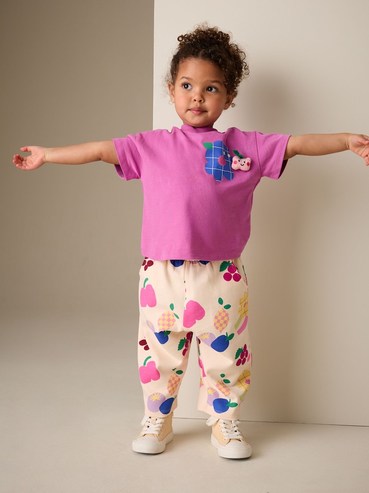 Purple Short Sleeve T-Shirt and Joggers Barrel Set (3mths-7yrs) - Image 4 of 4 Purple Short Sleeve T-Shirt and Joggers Barrel Set (3mths-7yrs) - Image 4 of 4