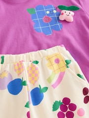 Purple Short Sleeve T-Shirt and Joggers Barrel Set (3mths-7yrs) - Image 8 of 9