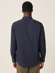 Blue Textured Waffle Long Sleeve Shirt - Image 2 of 9