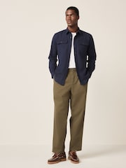 Blue Textured Waffle Long Sleeve Shirt - Image 3 of 9