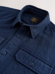 Blue Textured Waffle Long Sleeve Shirt - Image 8 of 9