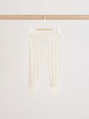 Ecru Pointelle - Bodysuit Leggings And Cardigan Baby Set 3 Piece (0-9mths) - Imaginea 10 din 19