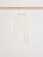 Ecru Pointelle - Bodysuit Leggings And Cardigan Baby Set 3 Piece (0-9mths) - Imaginea 11 din 19