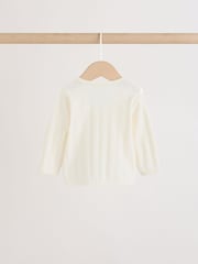 Ecru Pointelle - Bodysuit Leggings And Cardigan Baby Set 3 Piece (0-9mths) - Imaginea 14 din 19