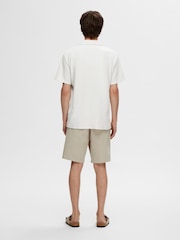Selected Homme White Revere Collar Short Sleeve Plisse Shirt - Image 2 of 4