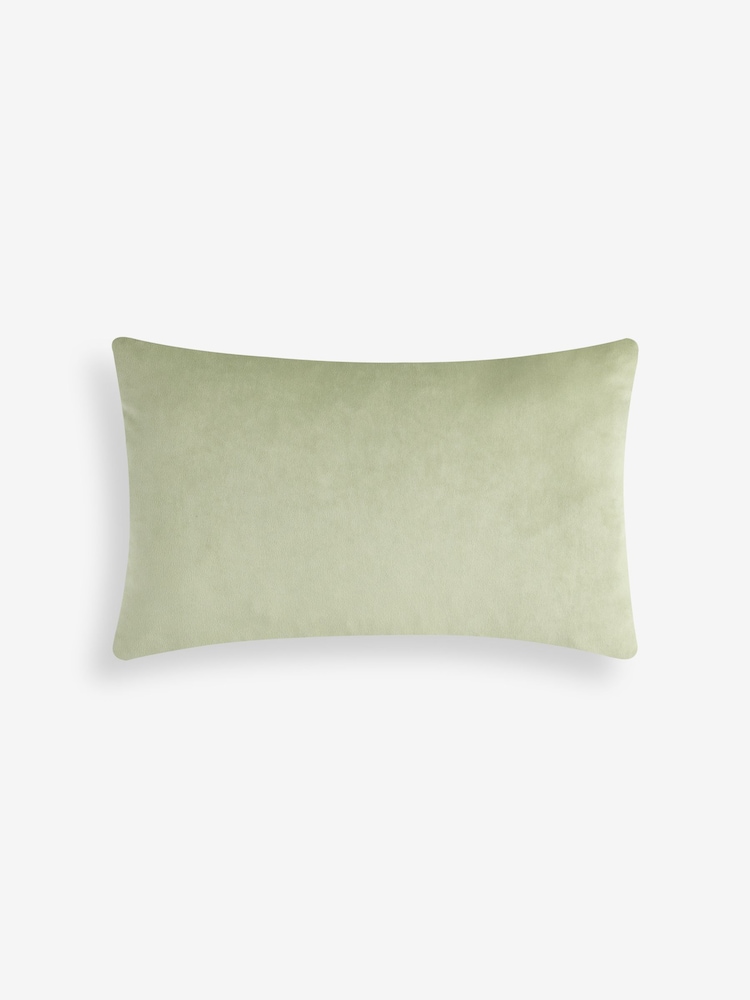 Green 40 x 59cm Cut Velvet Geo Zig Cushion - Image 4 of 4