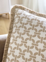 Natural 40 x 59cm Geo Fringe Cushion - Image 2 of 5