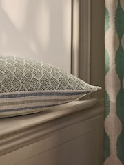 Sage Green 50 X 30cm Reversible Stripe Cushion - Image 3 of 5