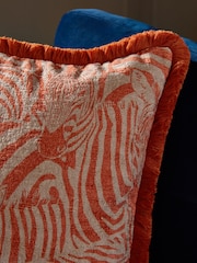 Monochrome 50 X 50cm Printed Zebra Chenille Cushion - Image 2 of 3