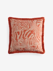 Monochrome 50 X 50cm Printed Zebra Chenille Cushion - Image 3 of 3