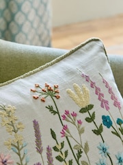 Pink Maisie 50 x 30cm Embroidered Spring Floral Cushion - Image 2 of 4