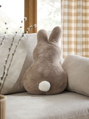 Natural 3D Easter Bunny Faux Fur Cushion - Image 1 of 4