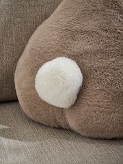 Natural 3D Easter Bunny Faux Fur Cushion - Image 2 of 4