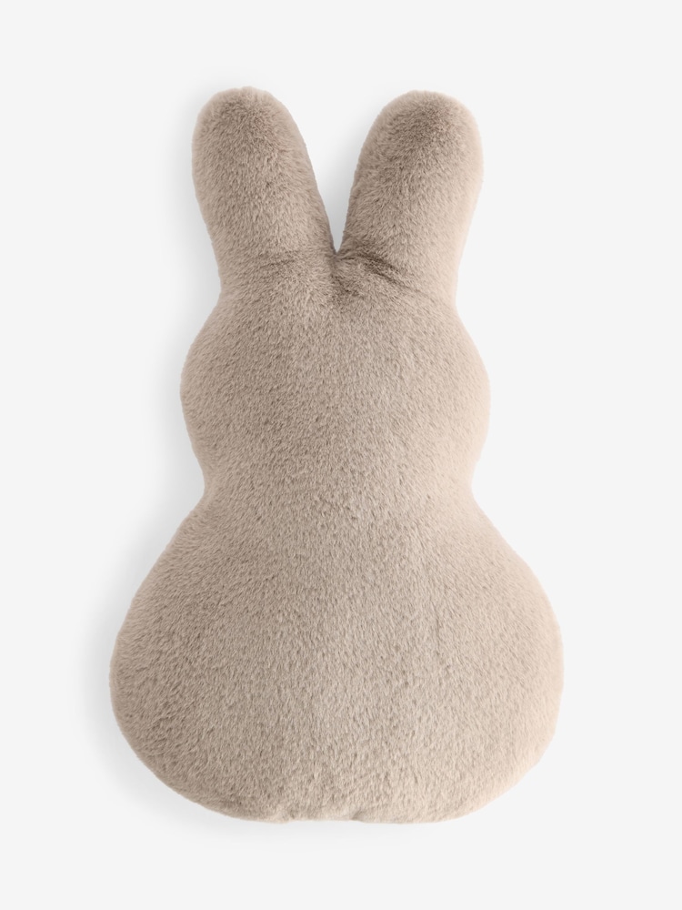 Natural 3D Easter Bunny Faux Fur Cushion - Image 4 of 4