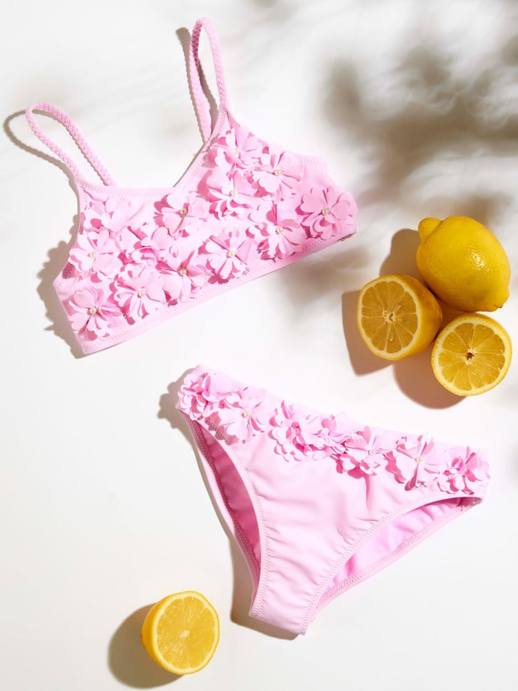 River Island Girls 3D Flower Bikini - Imagen 1 de 1