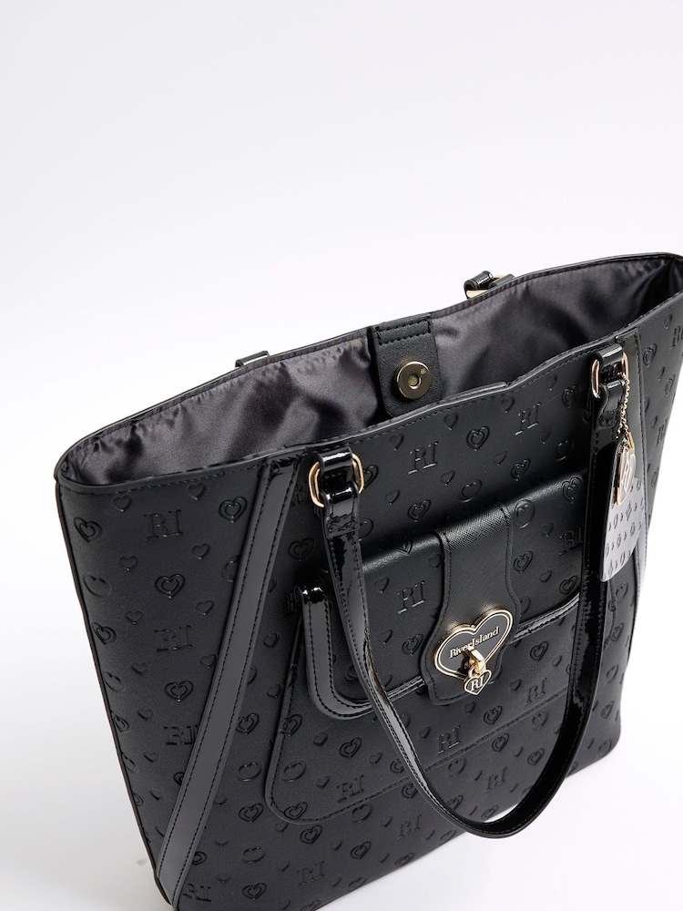 River Island Girls Heart Lock Pocket Shopper Bag - Imagen 5 de 5