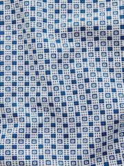Blue Geo Print Jacquard Trident Oxford Short Sleeve Shirt - Image 7 of 7