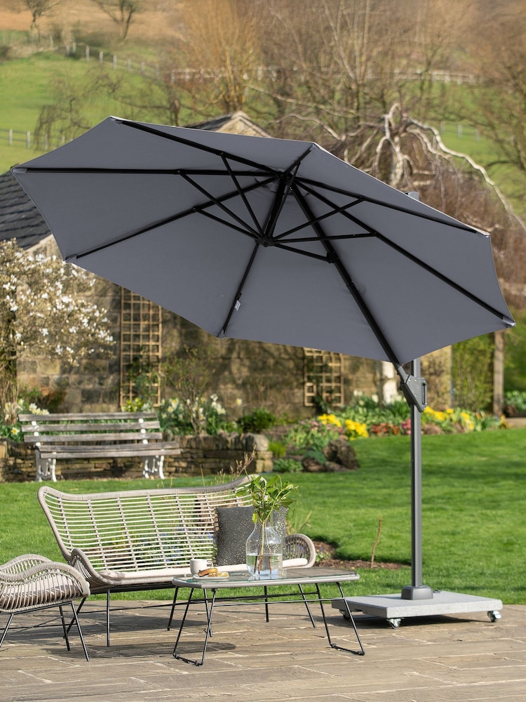 Pacific Luna Grey Voyager T1 3m Round Free Arm Parasol - Image 2 of 6