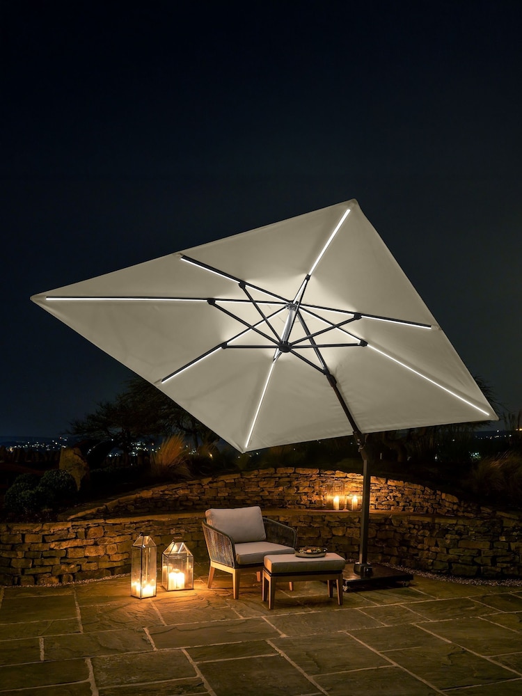 Pacific Champagne Glow Challenger T2 3m Square Free Arm Parasol - Image 1 of 6