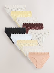 Лимонно-желтые оттенки - Набор из 10 трусов из хлопка и кружева - Изображение 1 13