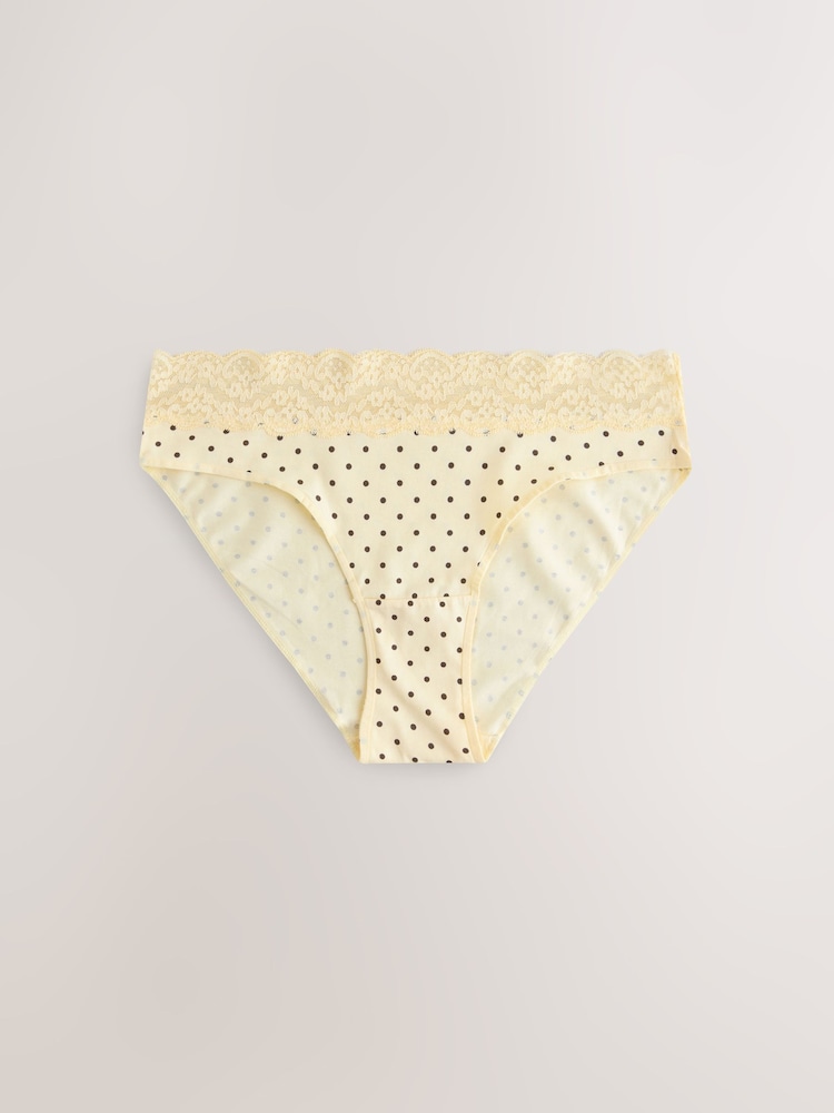 Лимонно-желтые оттенки - Набор из 10 трусов из хлопка и кружева - Изображение 2 13